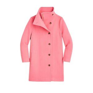 NWT JCREW Villa Coat Womens P 4 Pink Mid Length Stadium Cloth Wool Petite NEW